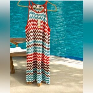NWT C&C California Chevron Sz M Knit dress Vacation Beachside swim coverup